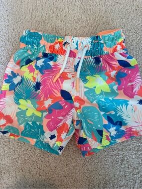 Cat & Jack Tropical Floral Kids Swim Trunks in Pink, Teal, Blue, Yellow